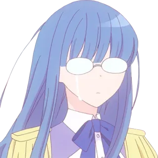 😢 0ef27c91 Anime, Occhiali, Femmina, Piangere, Personaggio whatsapp sticker