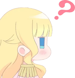 ❓ 4f01029a Anime, Cartone animato, Biondo, Punto interrogativo, Carino whatsapp sticker