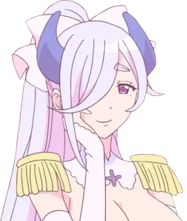 ☺️ bd92117a ragazza anime, occhi viola, capelli bianchi, personaggio, donna, carina, cartone animato whatsapp sticker