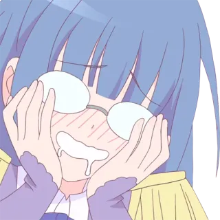 🤤 5860d09a anime, cartoon, glasses, drool, crying telegram sticker