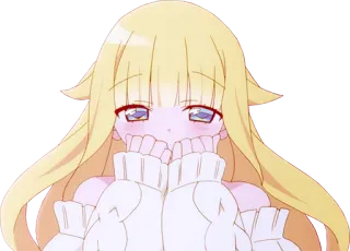 ☺️ 5e602588 anime girl, cute, blonde, cartoon, kawaii, animated telegram sticker