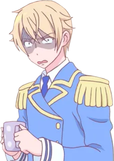 😨 8d4956b2 anime, character, blonde, worried, cup telegram sticker