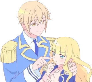 👉 7e8835a2 Anime, Pasangan, Pirang, Lucu, Mata biru, Kartun telegram sticker