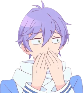 🤭 cd53347e Anime, Karakter, Rambut ungu, Terkejut, Anak laki-laki anime telegram sticker
