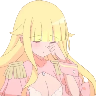 😴 f42632fc anime, gadis, pirang, sedih telegram sticker