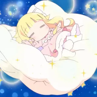 ☁️ 2d162ae7 睡眠, アニメ, かわいい, ちび, 夢, 星, カートゥーン, カワイイ telegram sticker