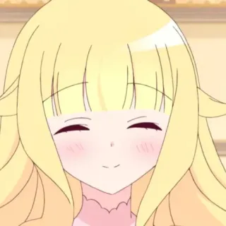 ☁️ a6f5cd8f アニメ, 女の子, 金髪, キャラクター, 可愛い, 笑顔 telegram sticker