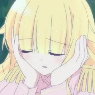 ☁️ cc1d81f0 アニメガール, 金髪, 悲しい, アニメ, 漫画 telegram sticker