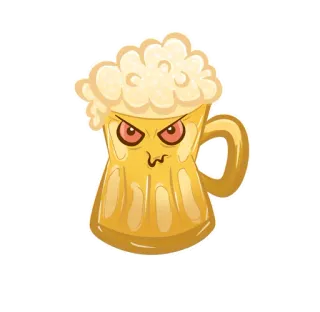 😤 5e55afa6 bière, mug, en colère, dessin animé, alcool, boisson telegram sticker