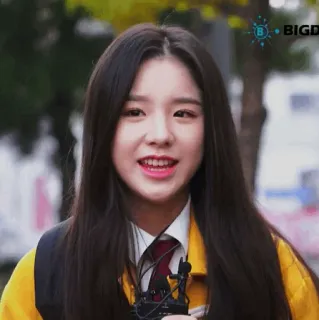 🌻 1e0ce8a1 BIGD coreano, chica, mujer, retrato, uniforme escolar, sonrisa whatsapp sticker