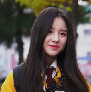 🌻 2e9fa0ab mujer, retrato, persona, coreano, uniforme escolar whatsapp sticker