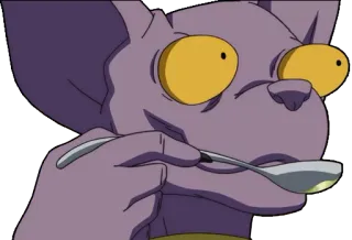 🥄 d7be0503 Beerus Dragon Ball Anime, Gato, Cuchara, Morado, Beerus, Dragon Ball telegram sticker