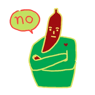🌊 8aa8b31b no 卡通, 辣椒, 拒绝, 不, 否定 telegram sticker