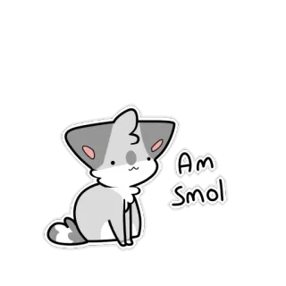 👌 9de69df7 Am Smol 귀여운, 고양이, 작은, 동물, 스티커, 회색, 만화 telegram sticker
