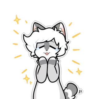 ✨ b780c1c4 고양이, 애니메이션, 반짝이, 귀여운, 행복한 telegram sticker
