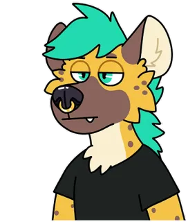 😐 cf4fdb77 adesivo, antropomórfico, hiena, desenho animado, furry, animal, personagem, arte whatsapp sticker