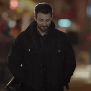 🦇 5e1579f4 Chris Evans aktor, mężczyzna, celebryta, kurtka, noc telegram sticker