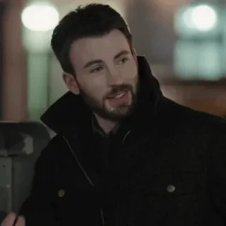 🦇 d8492626 Chris Evans aktor, celebryta, Chris Evans, mężczyzna, płaszcz zimowy telegram sticker