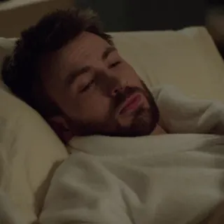 🦇 e1c7da39 mężczyzna, sen, łóżko, poduszka, odpoczynek telegram sticker