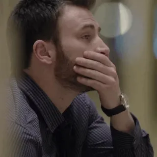 🦇 f72a14e5 mężczyzna, niespodzianka, szok, ręka na ustach, emocjonalny, brodaty mężczyzna telegram sticker