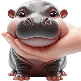 ☺️ 32015a55 kuda nil, hewan, imut, hewan peliharaan, satwa liar, mamalia, tangan, kartun telegram sticker