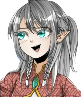 😏 dd91e9d5 อนิเมะ, มังงะ, เอลฟ์, ตัวละคร, แฟนตาซี telegram sticker