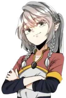 😏 f4e1143f อนิเมะ, เอลฟ์, ผู้หญิง, ถักเปีย telegram sticker