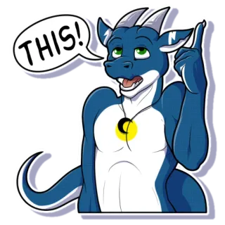 👆 a2ab61ba THIS! 드래곤, 퍼리, 만화, 스티커, 의인화, 괴물, 가리키는 telegram sticker