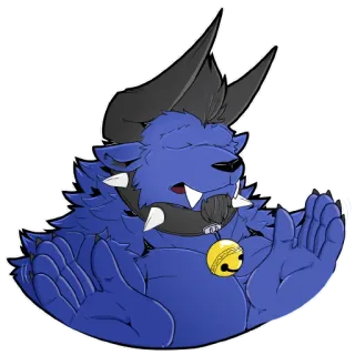 🤷‍♂️ 78741bad 兽人, 怪物, 兽人, 动物, 生物, 蓝色, 幻想 telegram sticker