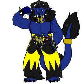 💢 97a780c2 怪物, 兽人, 恶魔, 拟人, 生物, 角, 奇幻 telegram sticker