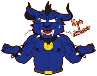 🤪 f12c6ed6 Eeh I dunno 怪物, 卡通, 角色, 肌肉发达, 表情 telegram sticker