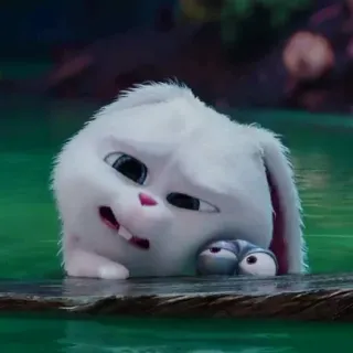 😀 c15ca695 Snowball The Secret Life of Pets Hase, Kaninchen, Cartoon, animiert, Schneeball, Pets, niedlich telegram sticker