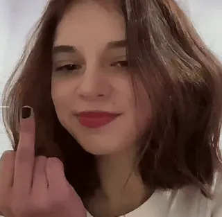 🖕 6de85c2a 中指, 不雅手势, 冒犯, 女性, 肖像 telegram sticker