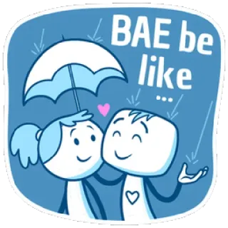 😙 5a5a485f BAE be like... bae, ที่รัก, คู่รัก, ความสัมพันธ์, ร่ม, น่ารัก, การ์ตูน telegram sticker