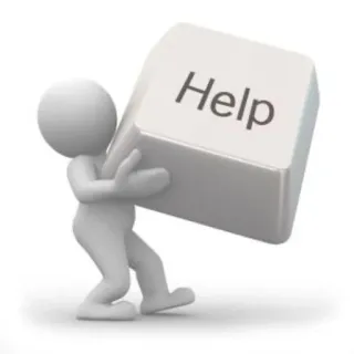 ❗️ 5f26b038 Help Hilfe, Unterstützung, 3D Mann, Kampf, Tastaturtaste, Support telegram sticker