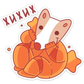 😀 11a3a7e3 ХИХИХИ สัตว์, การ์ตูน, น่ารัก, สุนัขจิ้งจอก, สติกเกอร์ telegram sticker