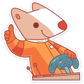 👍 878b5e33 หมา, นักบินอวกาศ, สัตว์, การ์ตูน, อวกาศ, ยกนิ้วโป้ง telegram sticker