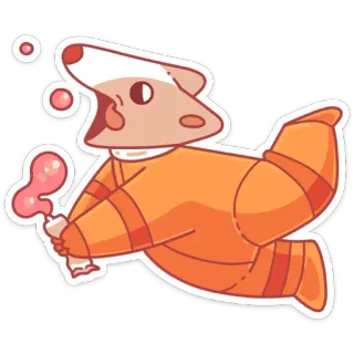 🍫 b4847bd5 สติกเกอร์, ตัวละคร, สีส้ม, สัตว์, การ์ตูน, ภาพประกอบ telegram sticker