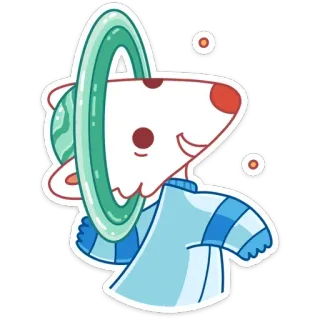 ☺️ bc5b5455 ดาวเคราะห์, อวกาศ, หมา, การ์ตูน, นักบินอวกาศ, น่ารัก telegram sticker