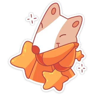 ☺️ bd7c8e8f สัตว์, การ์ตูน, สุนัขจิ้งจอก, ผ้าพันคอ, น่ารัก, ดาว, สติกเกอร์ telegram sticker