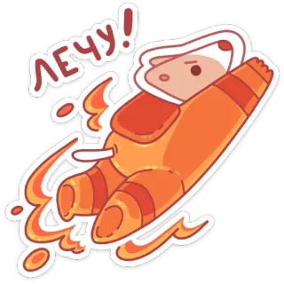 🚀 dccc843c ЛЕЧУ! บิน, สัตว์, สติกเกอร์, จรวด, น่ารัก, เฟอร์เร็ต, การ์ตูน telegram sticker