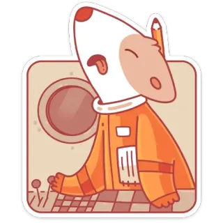 🤪 e72e616b สุนัข, นักบินอวกาศ, อวกาศ, การ์ตูน, สัตว์, สัตว์เลี้ยง, ตลก telegram sticker