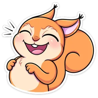 😀 2b9e161d scoiattolo, che ride, felice, cartone animato, animale, carino, adesivo telegram sticker