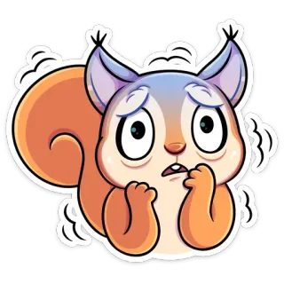 😱 45a0ef29 scoiattolo, animale, cartone animato, preoccupato, nervoso, carino telegram sticker