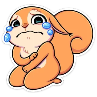 😭 f7e4f3b9 scoiattolo, cartone animato, triste, piangere, animale, adesivo telegram sticker