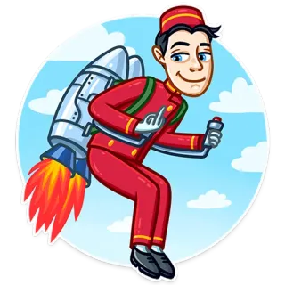 😏 8f80c553 โรงแรม, พนักงานยกกระเป๋า, เจ็ทแพ็ค, ท่องเที่ยว, การ์ตูน, ตลก, ความเร็ว telegram sticker