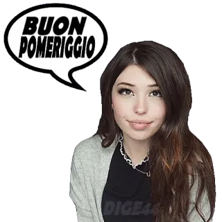 🌥 26413e26 BUON POMERIGGIO イタリア語, 挨拶, 午後, こんにちは, 女性 telegram sticker