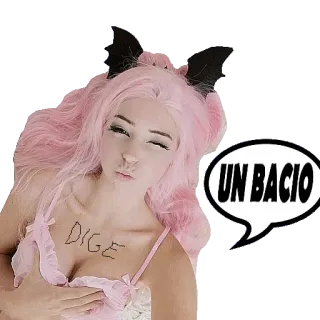 😘 84defc27 DIGE
UN BESO ピンク髪, 女性, 下着, 耳 telegram sticker