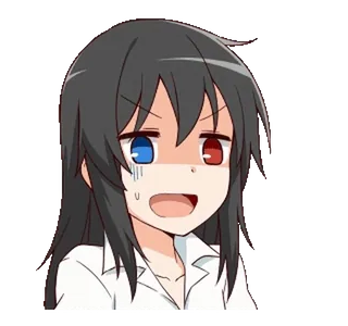 😨 8aa60c17 Аниме, Девушка, Мультфильм, Злой, В шоке, Эмоция telegram sticker
