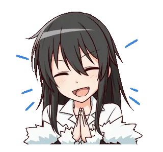 ☺️ 4f1dcf1d Anime, Ragazza, Carina, Sorridendo, Felice, Cartone animato telegram sticker